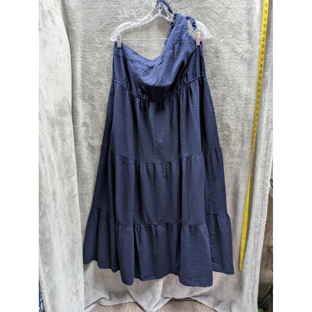One Shoulder Midi Dress Women's XL Bohemian Casual Tie‎ Shoulder Sleeveless